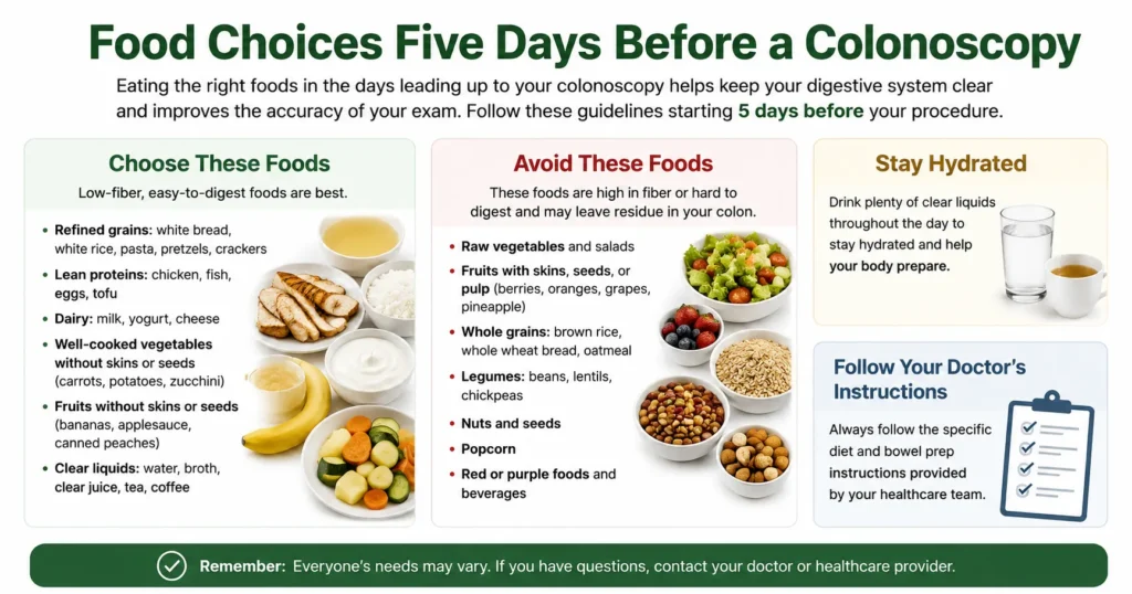 Food Choices Five Days Before a Colonoscopy