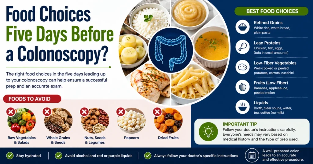 Food choices for colonoscopy prep