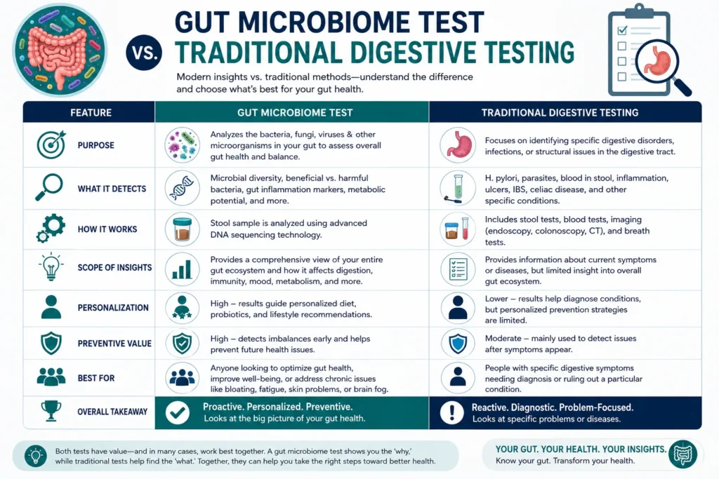 Gut Microbiome Test vs. Traditional Digestive Testing