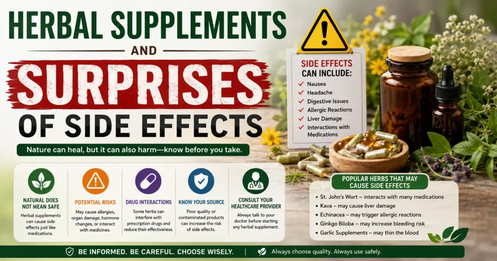 Herbal Supplements and Surprises of Side Effects