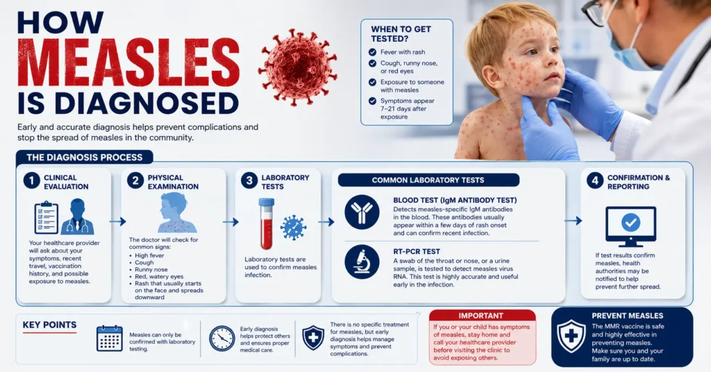 How measles is diagnosed
