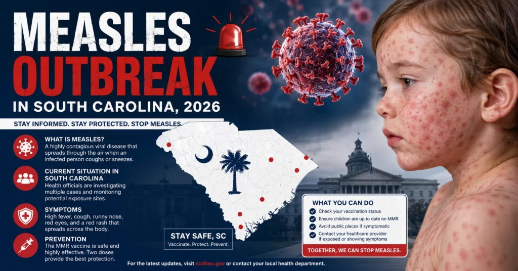 Measles outbreak in South Carolina 2026