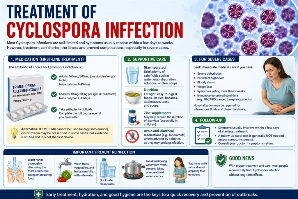 Treatment of Cyclospora Infection