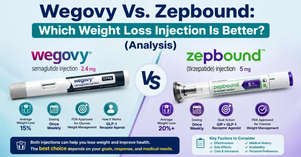 Wegovy vs Zepbound weight loss comparison