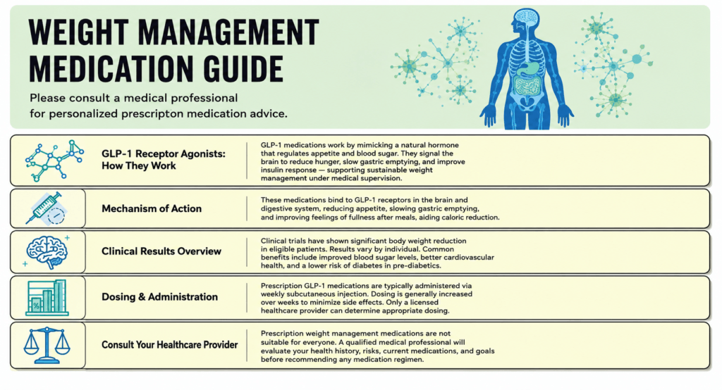 Weight management medication guide infographic
