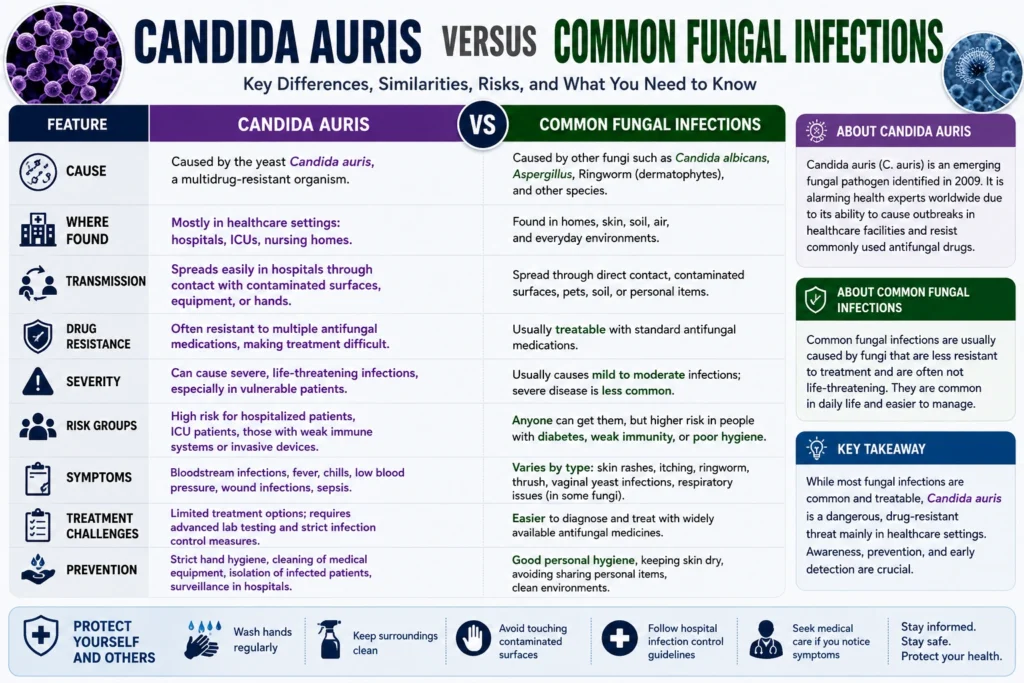 Candida Auris vs Common Fungal Infections