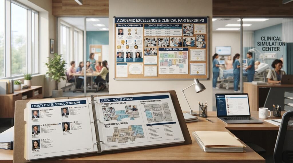 College records listing faculty and clinical facilities College records listing faculty and clinical facilities